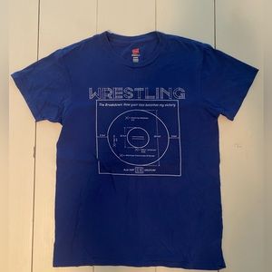 Wrestling Mat Blueprint T-Shirt (Deep Royal) - Adult S